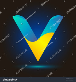 Blue and yellow v