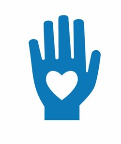Blue hand heart