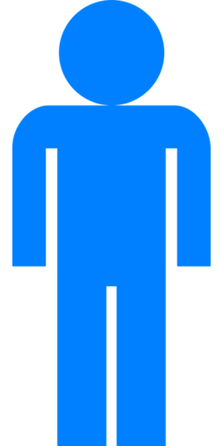 Blue stick figure