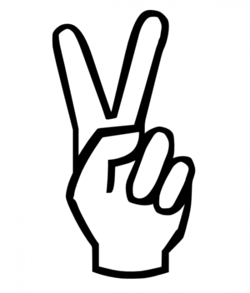 Hand peace sign