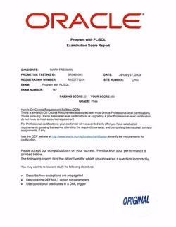 Oracle certified associate