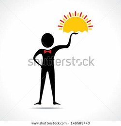 Person holding sun