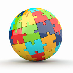 Puzzle piece globe